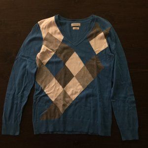 Van Heusen Women's Diamond Argyle Sweater Blue
